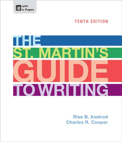 Book cover of The St. Martin's Guide to Writing (Tenth Edition)