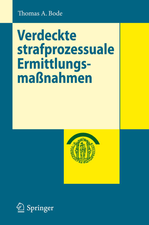 Book cover of Verdeckte strafprozessuale Ermittlungsmaßnahmen