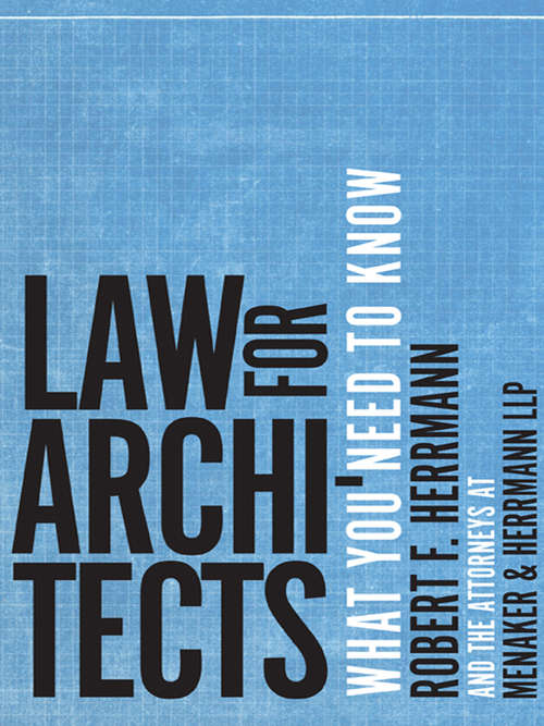 Book cover of Law for Architects: What You Need to Know