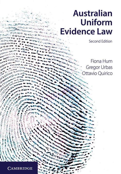 Book cover of Australian Uniform Evidence Law