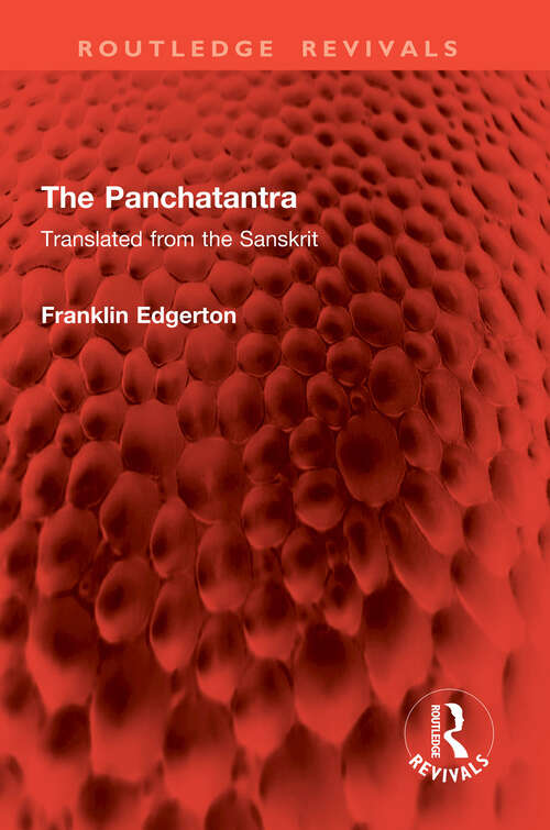 Book cover of The Panchatantra: Translated from the Sanskrit (Routledge Revivals)