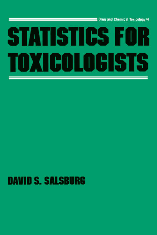 Book cover of Statistics for Toxicologists