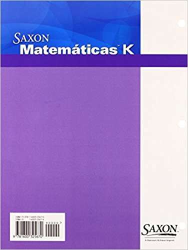 Book cover of Saxon Matemáticas K, Cuaderno de trabajo del estudiante, Parte 1