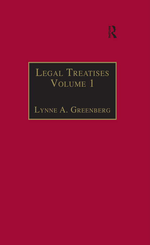 Book cover of Legal Treatises: Essential Works for the Study of Early Modern Women, Series III, Part One, Volume 1 (The Early Modern Englishwoman: A Facsimile Library of Essential Works for the Study of Early Modern Women Series III, Part One: Vols. 1-3)