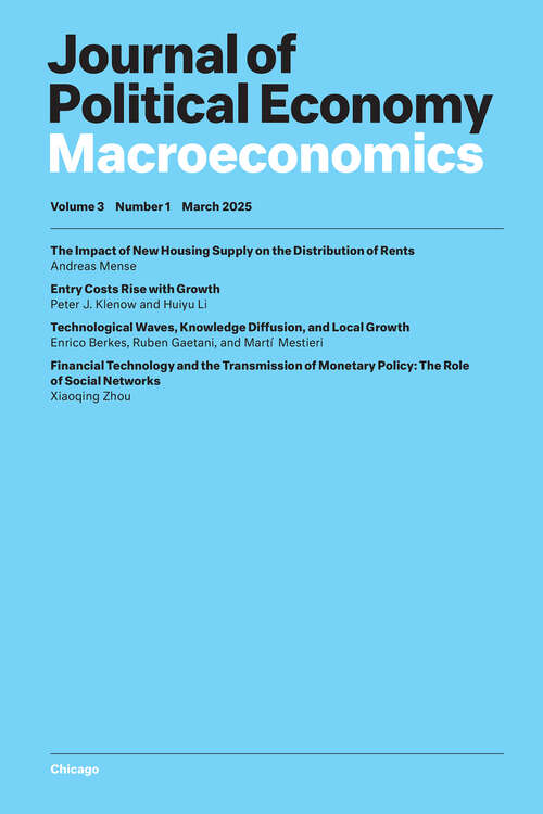 Book cover of Journal of Political Economy Macroeconomics, volume 3 number 1 (March 2025)