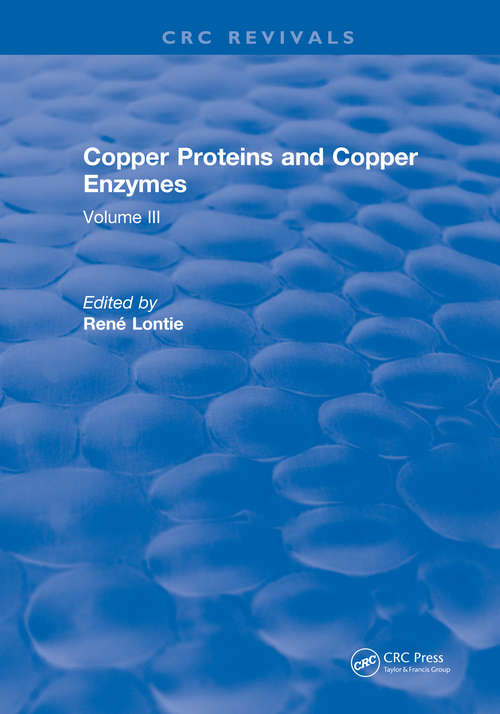 Book cover of Copper Proteins and Copper Enzymes: Volume III