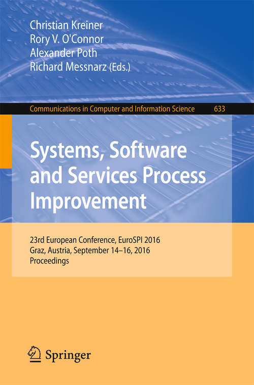 Book cover of Systems, Software and Services Process Improvement