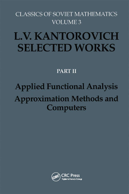 Book cover of Applied Functional Analysis. Approximation Methods and Computers: Applied Functional Analysis, Approximation Methods and Computers (1)