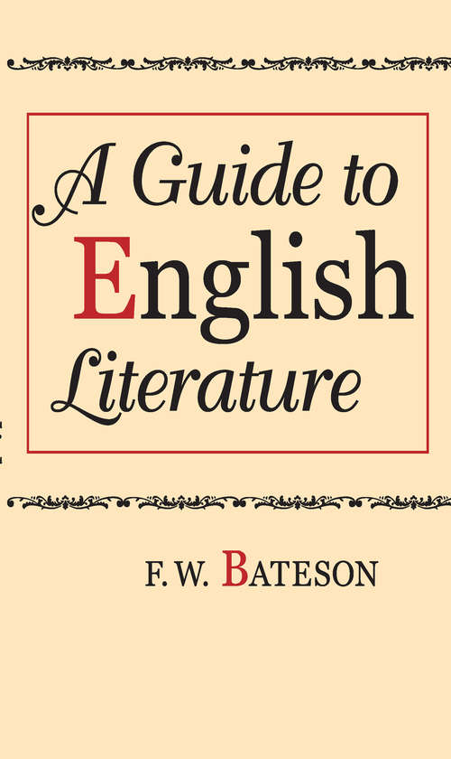 Book cover of A Guide to English Literature