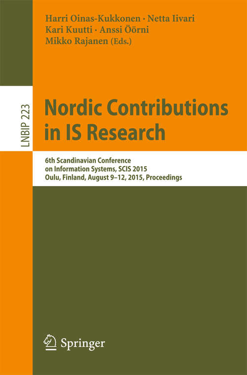 Book cover of Nordic Contributions in IS Research