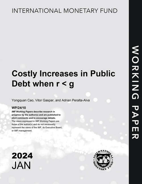 Book cover of Costly Increases in Public Debt when r < g (Imf Working Papers)