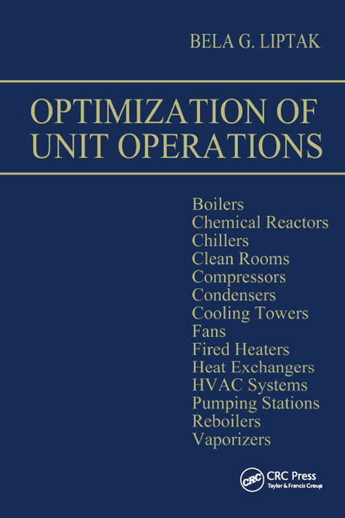 Book cover of Optimization of Unit Operations