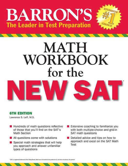 Book cover of Barron's Math Workbook for the New SAT, 6th edition