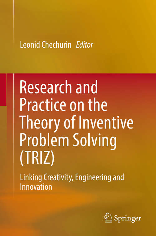 Book cover of Research and Practice on the Theory of Inventive Problem Solving (TRIZ)