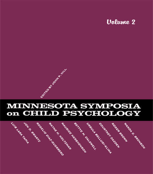 Book cover of Minnesota Symposia on Child Psychology: Volume 2 (Minnesota Symposia on Child Psychology Series)