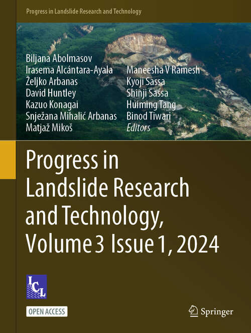 Book cover of Progress in Landslide Research and Technology, Volume 3 Issue 1, 2024 (2024) (Progress in Landslide Research and Technology)