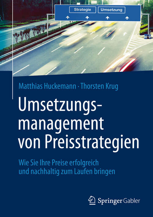 Book cover of Umsetzungsmanagement von Preisstrategien