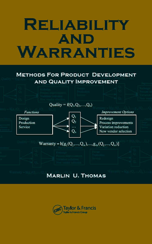 Book cover of Reliability and Warranties: Methods for Product Development and Quality Improvement