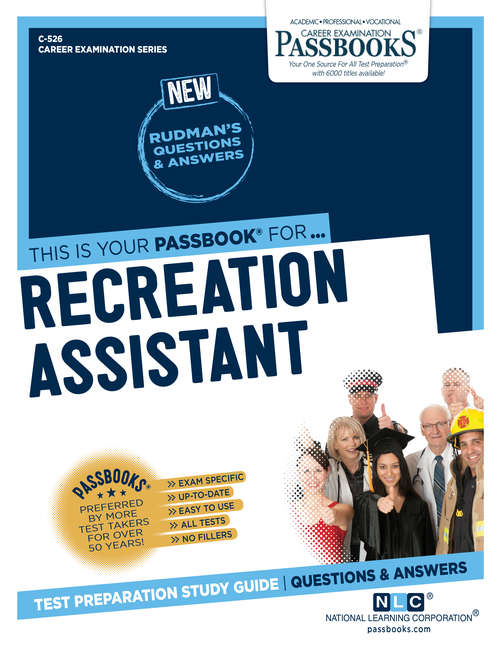 Book cover of Recreation Assistant: Passbooks Study Guide (Career Examination Series: C-526)