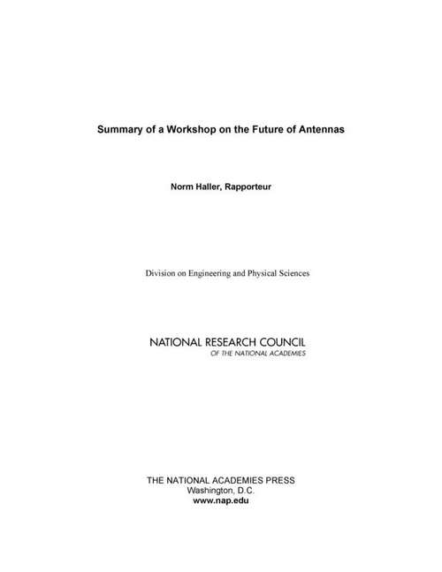 Book cover of Summary of a Workshop on the Future of Antennas