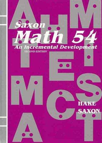 Book cover of Math 54: An Incremental Development (2nd Edition)