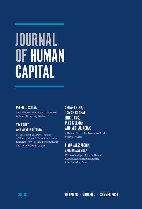 Book cover of Journal of Human Capital, volume 18 number 2 (Summer 2024)