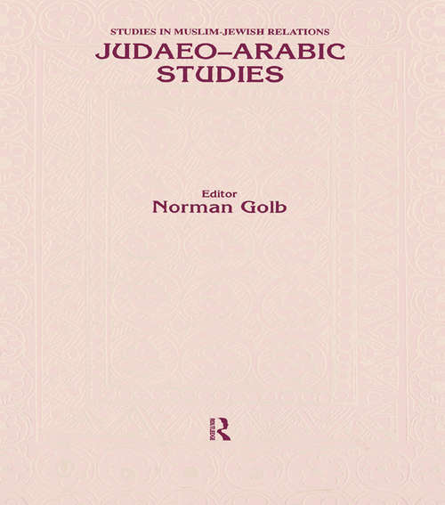 Book cover of Judaeo Arabic Studies