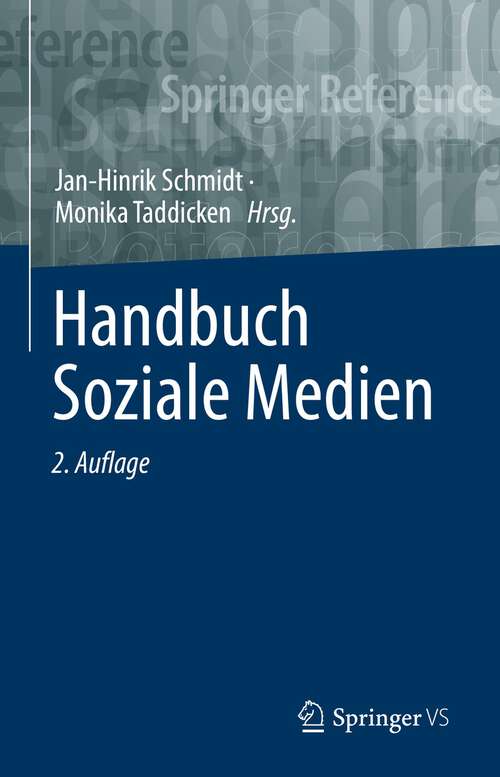 Book cover of Handbuch Soziale Medien (2. Aufl. 2022)