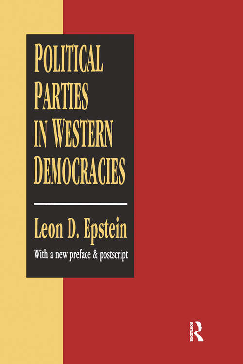 Book cover of Political Parties in Western Democracies