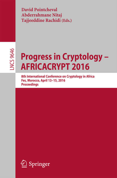 Book cover of Progress in Cryptology - AFRICACRYPT 2016