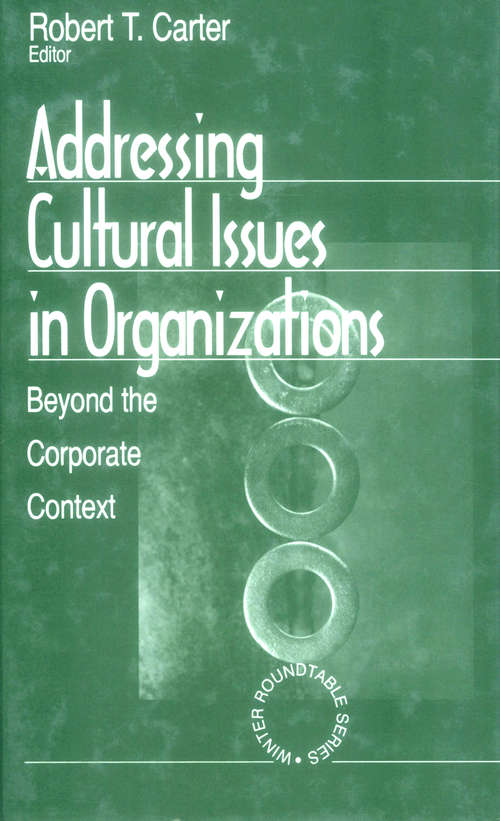 Book cover of Addressing Cultural Issues in Organizations: Beyond the Corporate Context