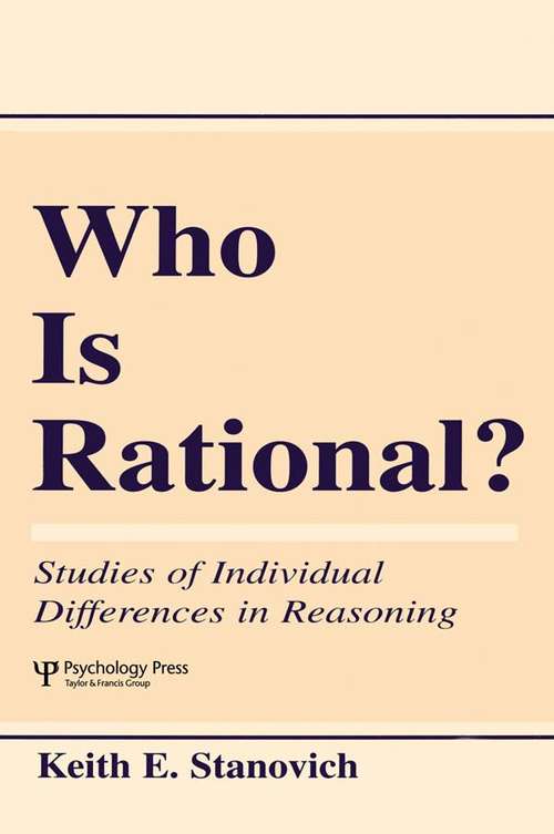 Book cover of Who Is Rational?: Studies of individual Differences in Reasoning