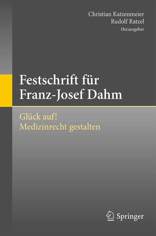Book cover of Festschrift für Franz-Josef Dahm