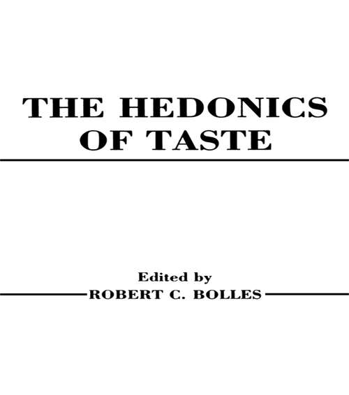 Book cover of Hedonics of Taste