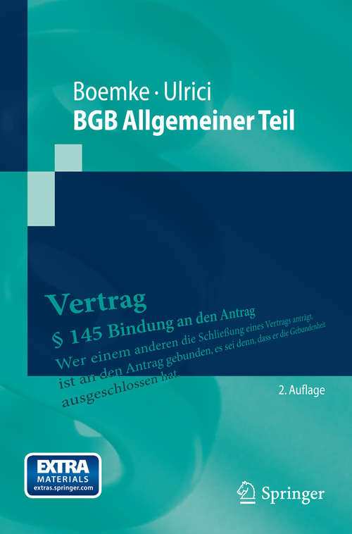 Book cover of BGB Allgemeiner Teil (Springer-Lehrbuch)