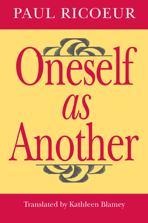 Book cover of Oneself as Another