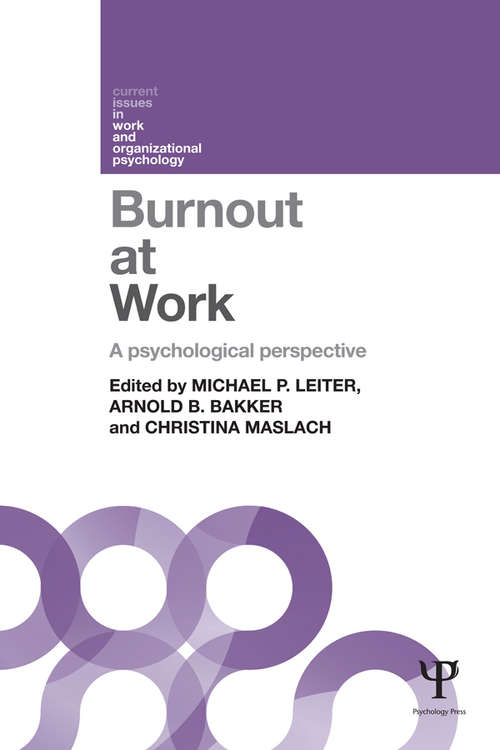 Book cover of Burnout at Work: A psychological perspective