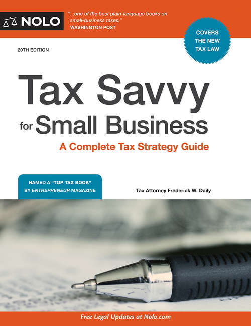 Book cover of Tax Savvy for Small Business: A Complete Tax Strategy Guide (Twentieth Edition)