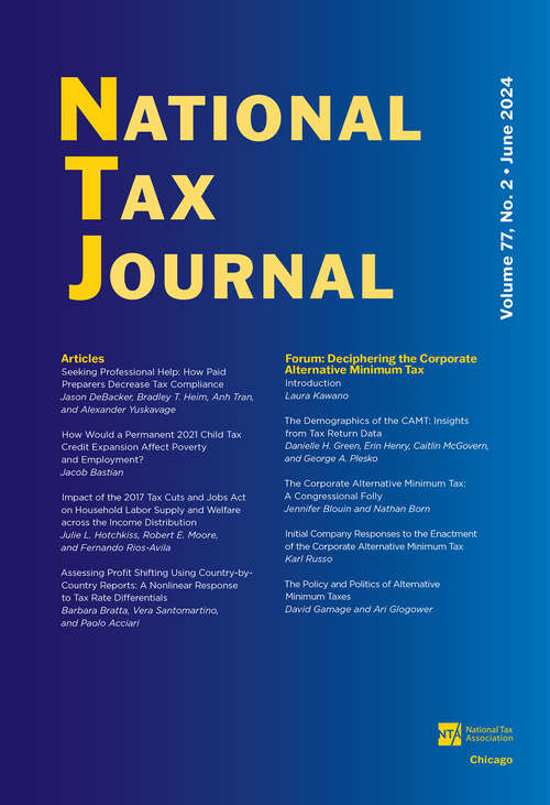 Book cover of National Tax Journal, volume 77 number 2 (June 2024)