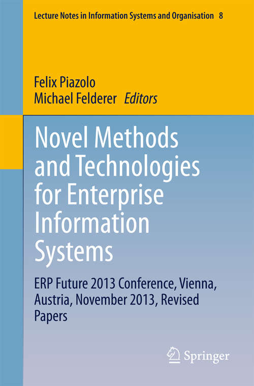 Book cover of Novel Methods and Technologies for Enterprise Information Systems