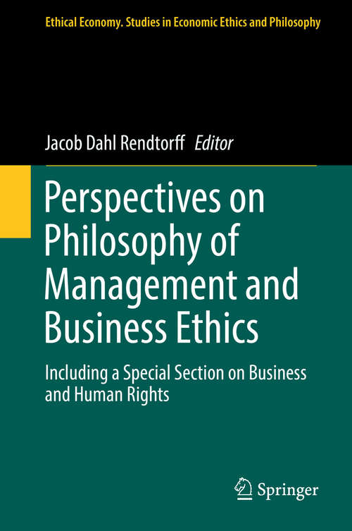 Book cover of Perspectives on Philosophy of Management and Business Ethics