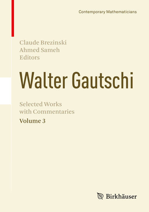 Book cover of Walter Gautschi, Volume 3