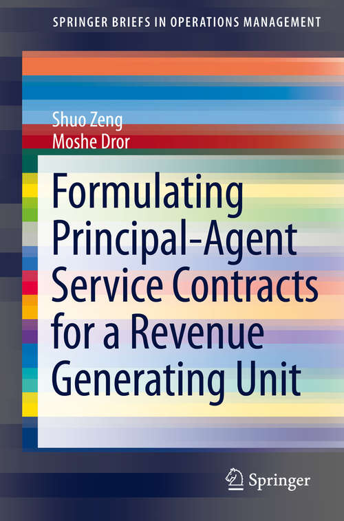 Book cover of Formulating Principal-Agent Service Contracts for a Revenue Generating Unit