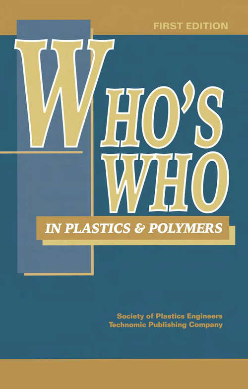 Book cover of Who's Who in Plastics Polymers (1)