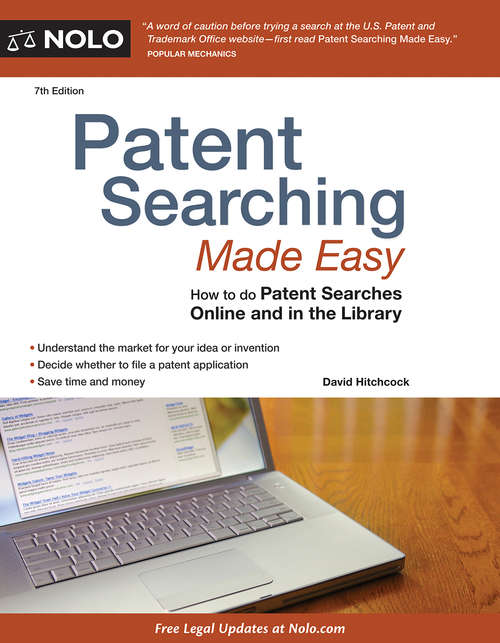 Book cover of Patent Searching Made Easy: How to do Patent Searches Online and in the Library