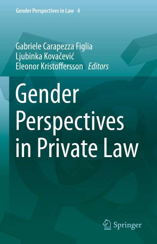 Book cover of Gender Perspectives in Private Law (1st ed. 2023) (Gender Perspectives in Law #4)