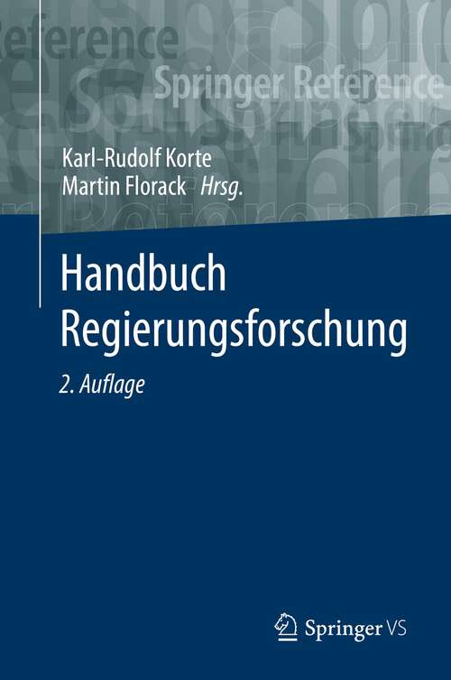 Book cover of Handbuch Regierungsforschung (2. Aufl. 2022)