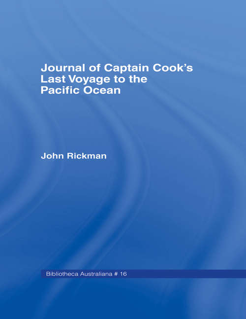 Book cover of Journal of Captain Cook's Last Voyage: Jnl Capt Cooks Last Vo (Cambridge Library Collection - Maritime Exploration Ser.)