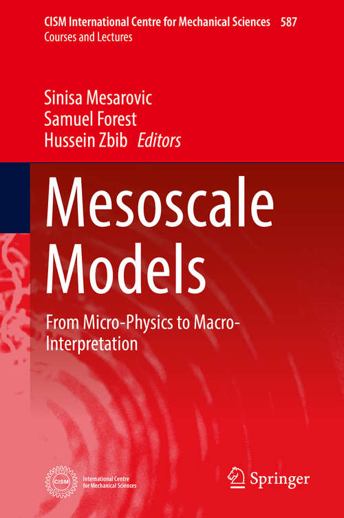 Book cover of Mesoscale Models: From Micro-Physics to Macro-Interpretation (1st ed. 2019) (CISM International Centre for Mechanical Sciences #587)