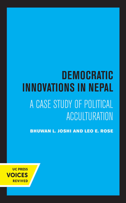 Book cover of Democratic Innovations in Nepal: A Case Study of Political Acculturation